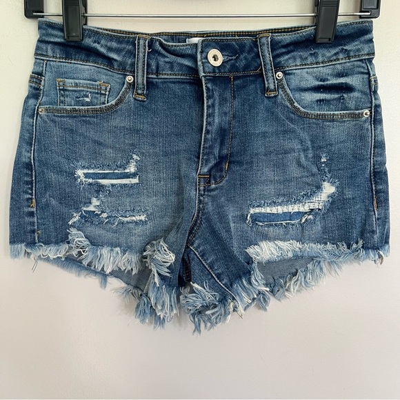 Women’s Juniors Special A Distressed Raw Hem Denim Jean Shorts Size 5 - Picture 1 of 13